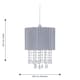 image 9 of First Choice Lighting Set of 2 Voile 25cm Jewelled Grey Ribbon Pendant Shades Grey | Clear
