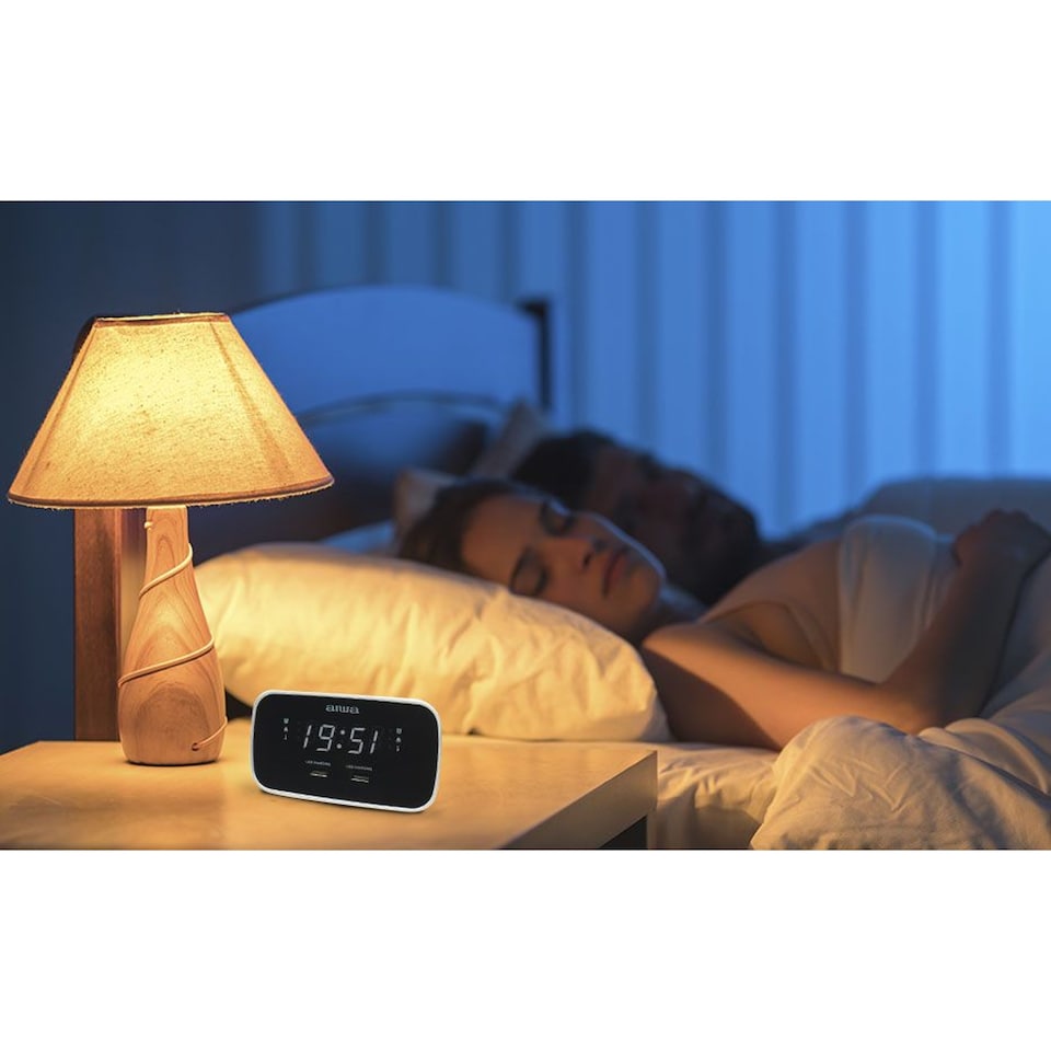 image 1 of Aiwa CRU-19 Radio Alarm Clock  in Black