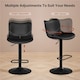 image 4 of Yaheetech 2pcs Height Adjustable PU Leather Bar Stools with Backrest and Footrest | Black | One Size