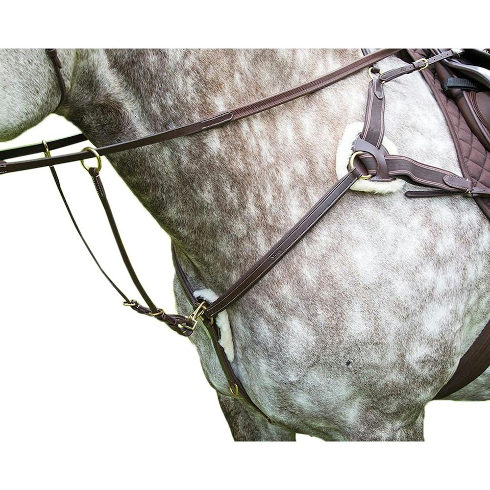 Salisbury Leather Horse Breastplate - Havana - Full