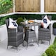 image 1 of Savannah Square Rattan Garden Bistro Table and Chairs Set 2 Seater | Grey | Grey