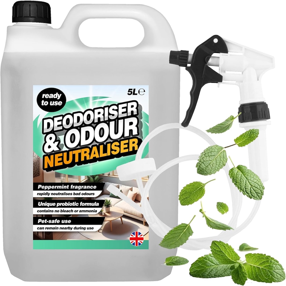 image 1 of 4 x 5L Peppermint Fragrance Deodoriser & Odour Neutraliser With Long Hose Trigger