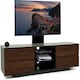image 1 of Centurion Supports AVITUS Gloss Black with 4-Walnut Drawers for up to 65" LED/LCD/Plasma TV Stand with Mounting Arm Black