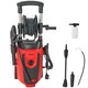 image 1 of Outsunny 1800 W High Pressure Washer, 150 Bar Pressure, 420 L/h Flow, Portable Electric Power Washer Jet Wash Cleaner with Adjustable Nozzle, 6 M Hose and Hose Reel for Home Patio Car Driveway, Red
