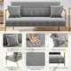 image 4 of Yaheetech Upholstered Sofa Couch with Gold-tone Metal Arms and Legs Grey | Light Grey