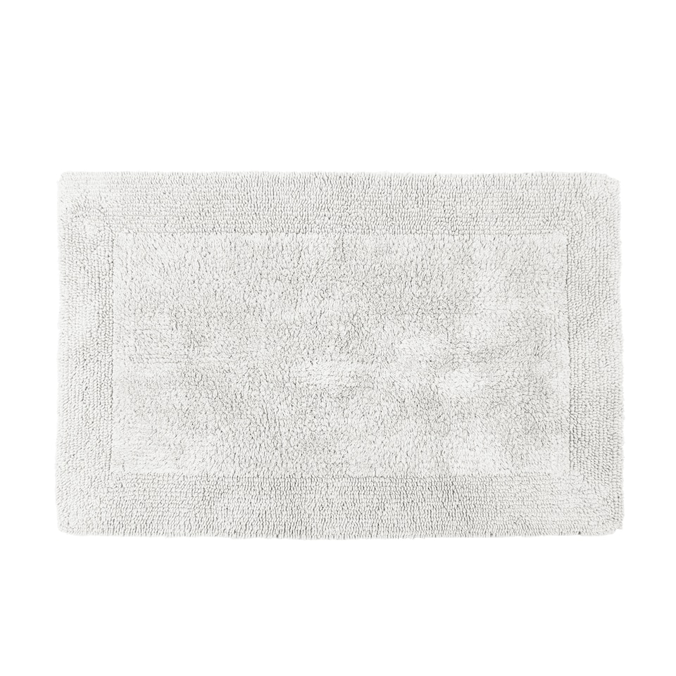image 1 of Heavyweight Reversible Bath Mat Rug 53 x 85cm - White