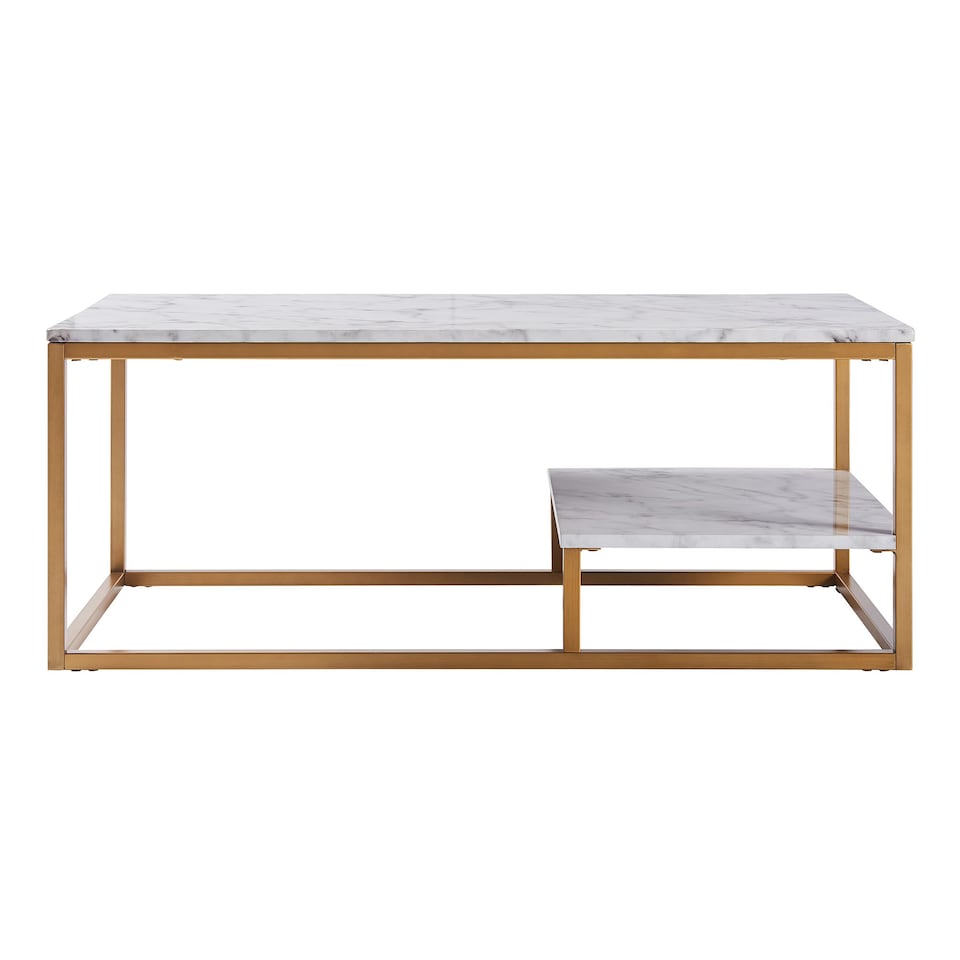 image 1 of Teamson Home Marmo Modern Wooden Marble Effect Coffee Table Living Room