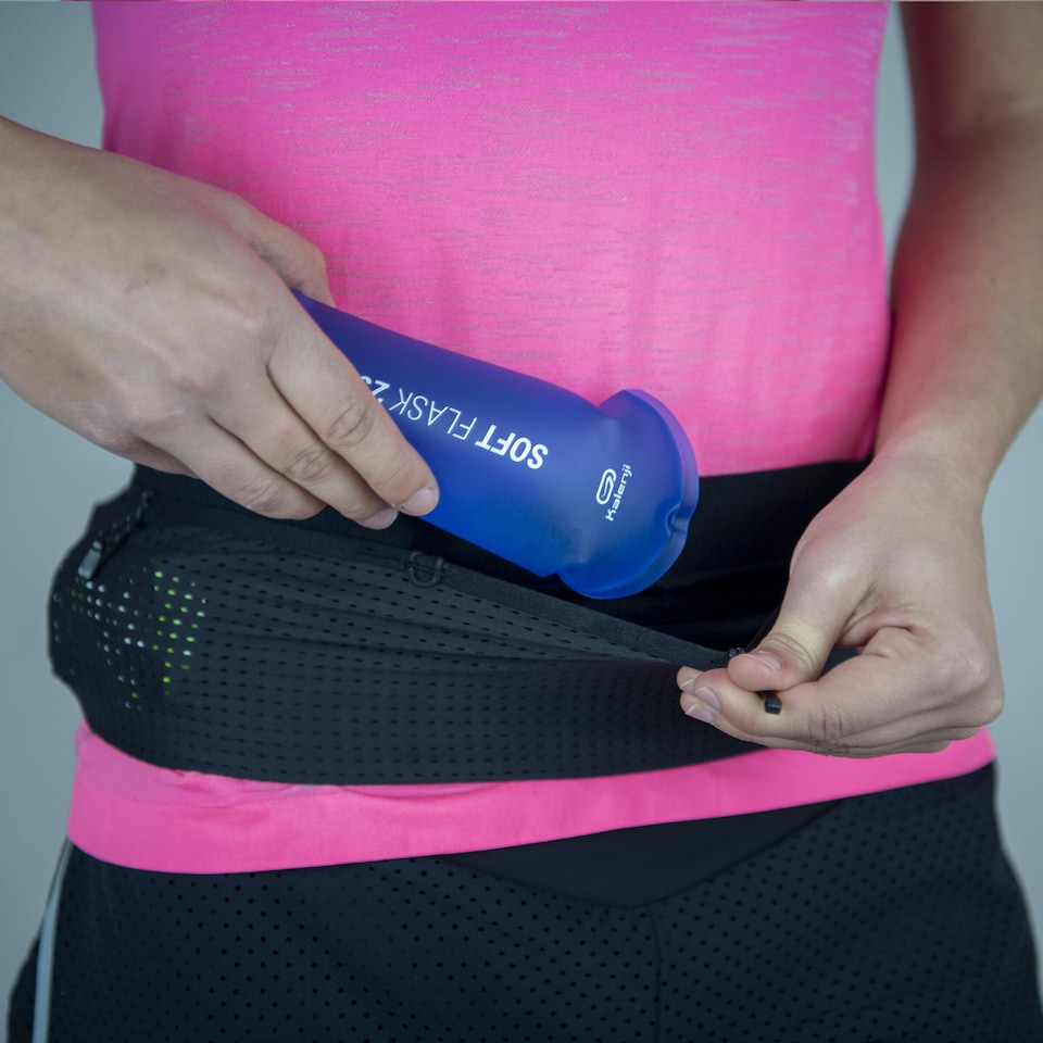 image 1 of Decathlon HYDRATION FLASK-CARRYING RUNNING BELT - BLACK