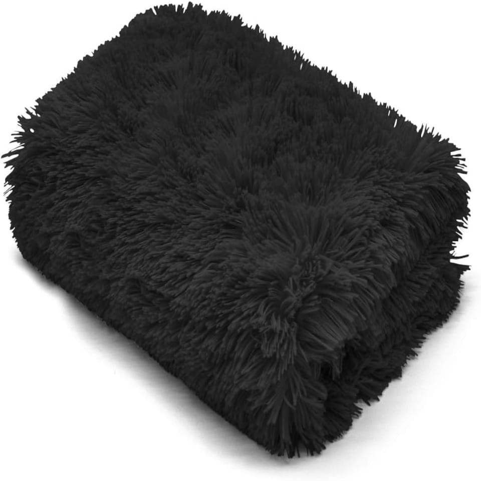 image 1 of Homes-Linen Teddy SOFT & SNUG Fur Throw Blanket With Reversible Plain Sherpa Teddy Fleece Luxury Fluffy Fur Throw Blanket Clear | Ochre