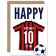 image 1 of Football Strip Kit Red Striped Top 10 Year old Kids 10th Birthday Card