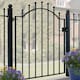 image 1 of Manor-Weston Low Ball Top Single Gate - Solid Steel - Fits Gap of 955 mm x 1041 mm High - Electro Galvanised/Black Powder Coated Black