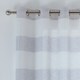 image 2 of Pair of Santorini Grey Linen Look Stripe Panels with Eyelet Header 229CM