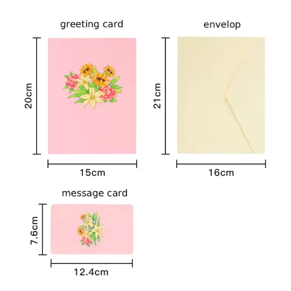image 1 of Pink Blooming Radiance 3D Pop Up Greeting Card