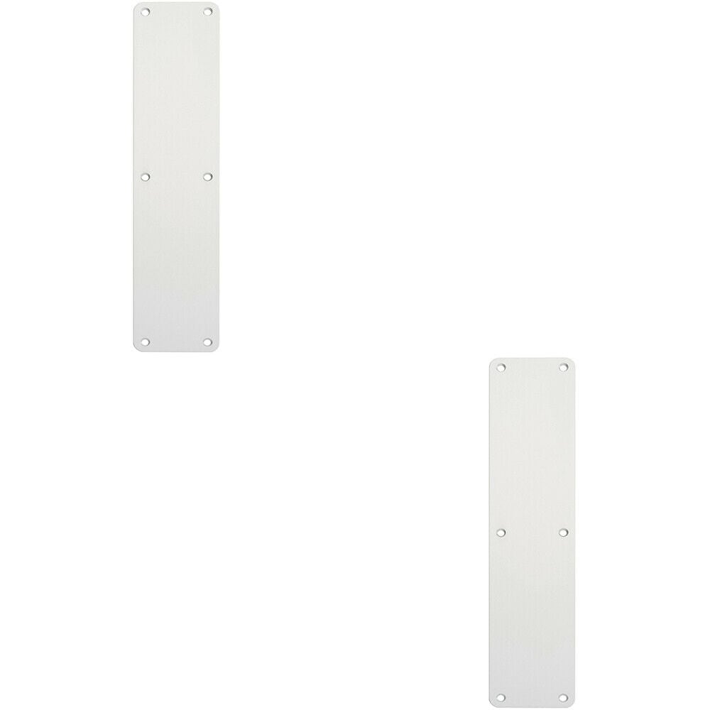 Loops 2x Plain Door Finger Plate 350 x 75mm Satin Anodised Aluminium Push Plate