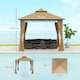 image 4 of Outsunny 3 x 3 m Double Roof Outdoor Gazebo with Curtains, Brown