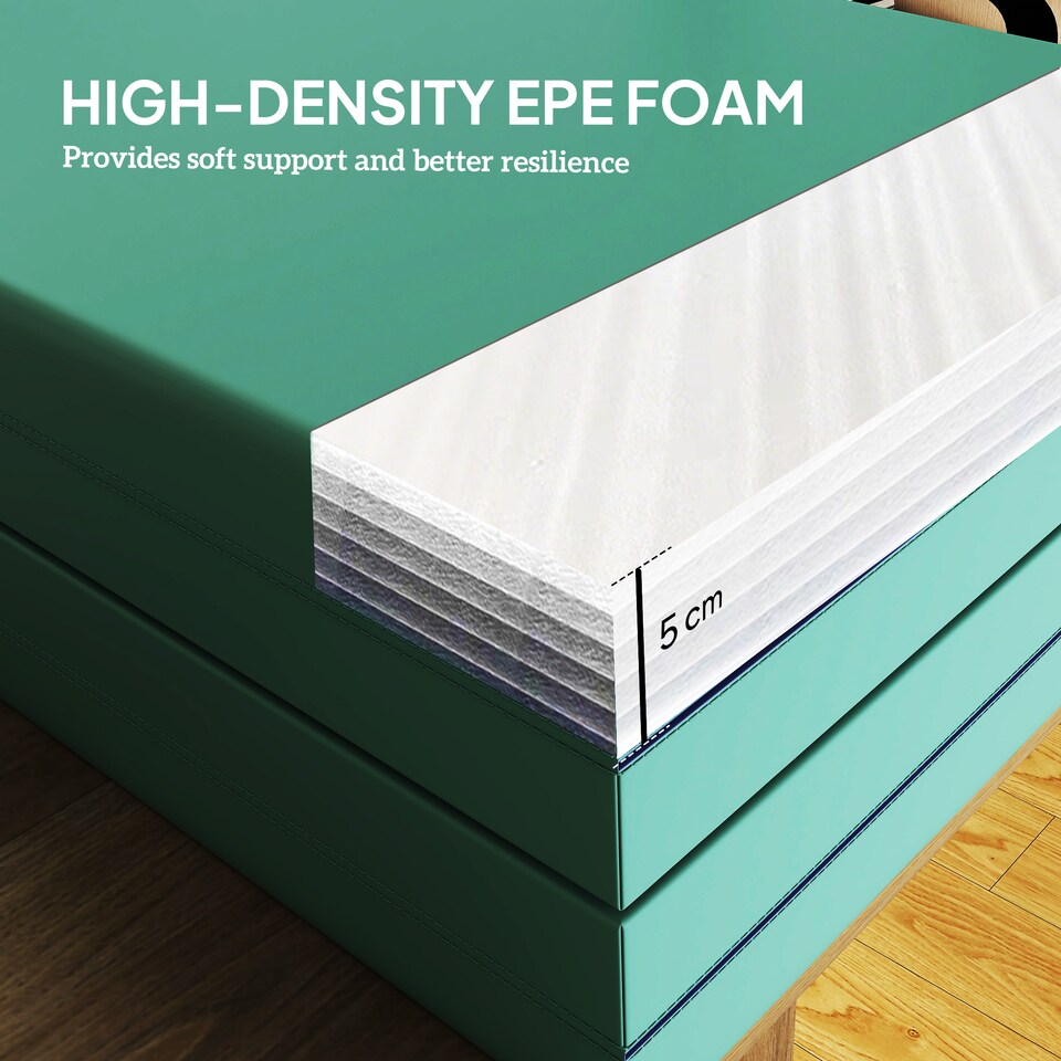 image 1 of SPORTNOW Foldable Gymnastics Mat, Folding Gym Mat for Yoga, Green & Purple