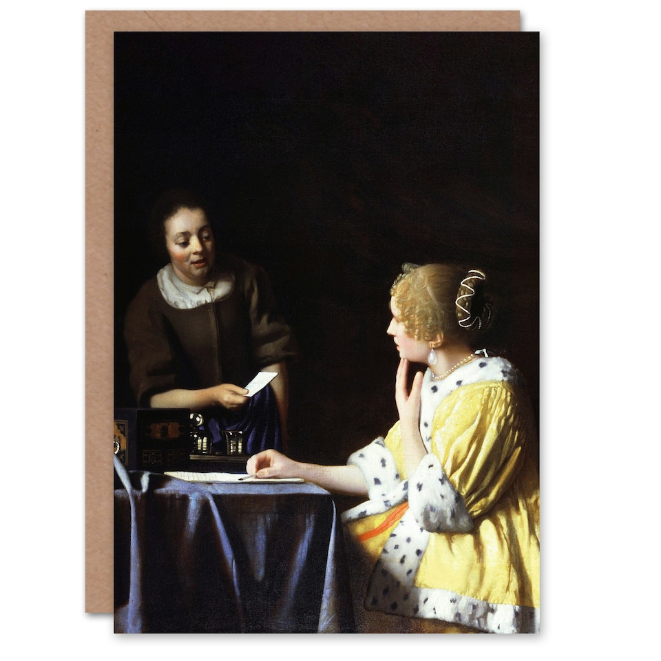 image 1 of Johannes Vermeer Art Card Mistress and Maid Portrait