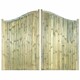 image 2 of Drayton Tall Shaped Top Double Gate - Pressure Treated Scandinavian Redwood - W2400 x H1800 mm | Brown | 1