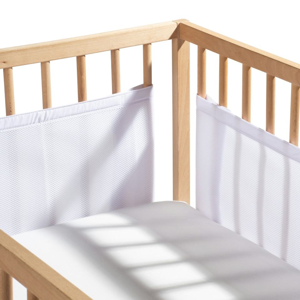 image 1 of Airwrap™ Mesh 4 Sided Cot Liner - Bumper Alternative, White