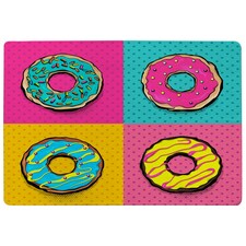 Set doughnut sweet food, donut cartoon pop art style (Rug) Multi | S