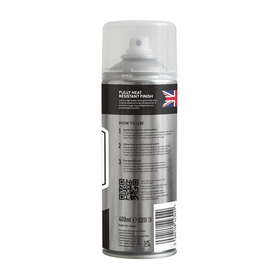 image 1 of Jenolite Directorust Radiator Enamel Paint - Black Gloss - 400ml Spray Can
