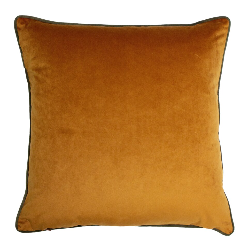 image 1 of Furn Forest Fauna Fox Velvet Piped Cushion, Rust/Gold, 50 x 50cm