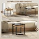 image 9 of HOMCOM Modern Coffee Table Set Square for Small Space Black