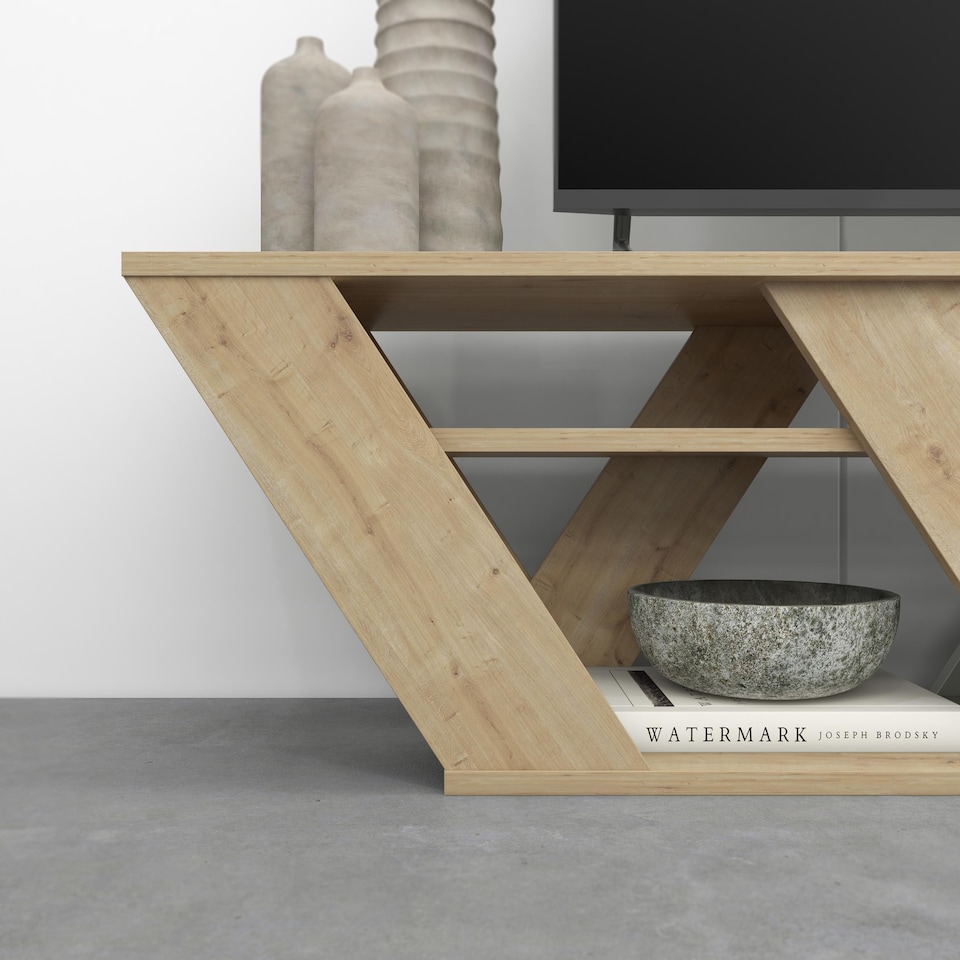 image 1 of Decortie Ralla TV Stand 158x30x40cm Oak