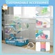 image 10 of PawHut 6 Tier Hamster Cage with Twin Tower and Accessories, Light Blue