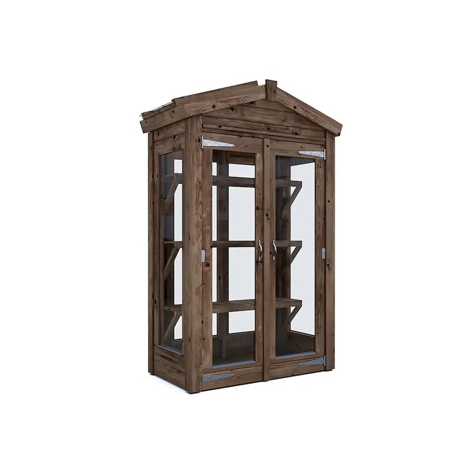 image 1 of Dunster House Sprouthouse Miniature Wooden Greenhouse W1.2m x D0.6m / W4' x D2' with 4mm Glass and Automatic Vent Opener