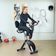 image 2 of SPORTNOW Folding Exercise Bike with Arm Bands and Hand Pulse Sensor, Black