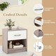 image 8 of COSTWAY Bedroom Nightstand 3-Tier Table w/Drawer Light Grey Grey