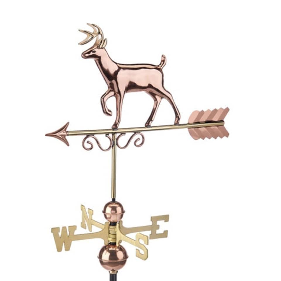 image 1 of Farmhouse Copper Proud Buck Deer Weathervane - L47 x W43.2 x H88.9 cm