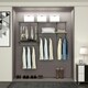 image 8 of COSTWAY Wall Mounted Closet System Hanging Organizer Rack Grey | One Size