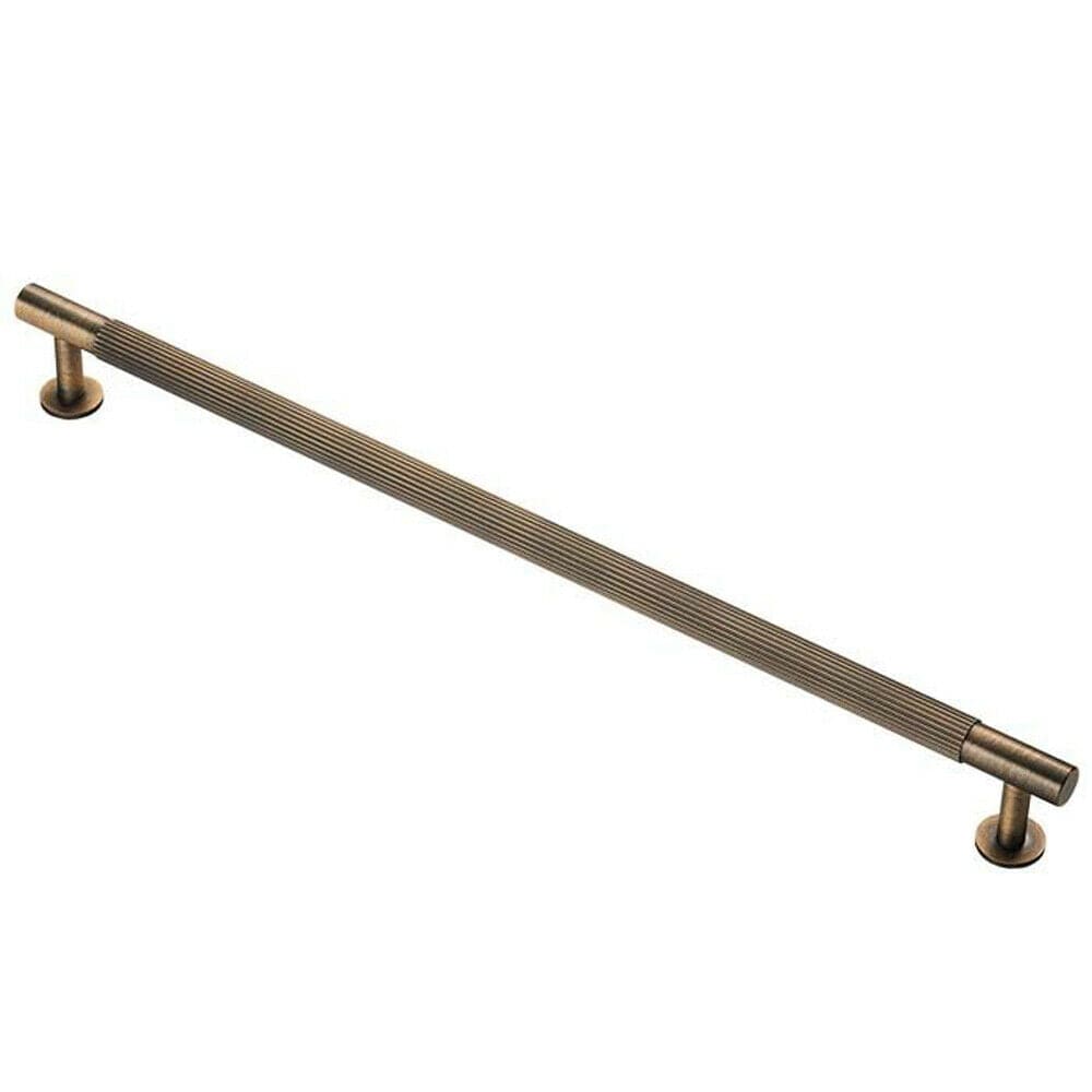 Loops Lined Bar Door Pull Handle - 370mm x 13mm - 320mm Centres - Antique Brass in Metallics