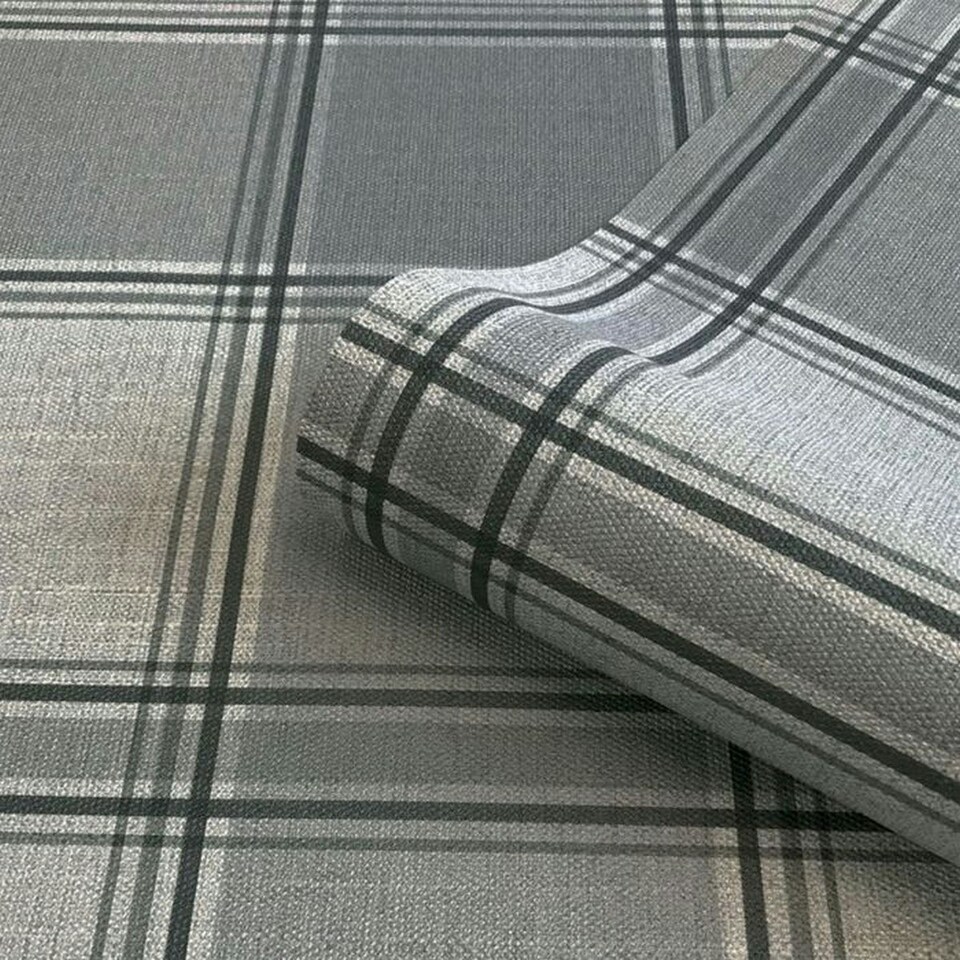 image 1 of Belgravia Giorgio Checked Wallpaper - Silver - One Size Silver