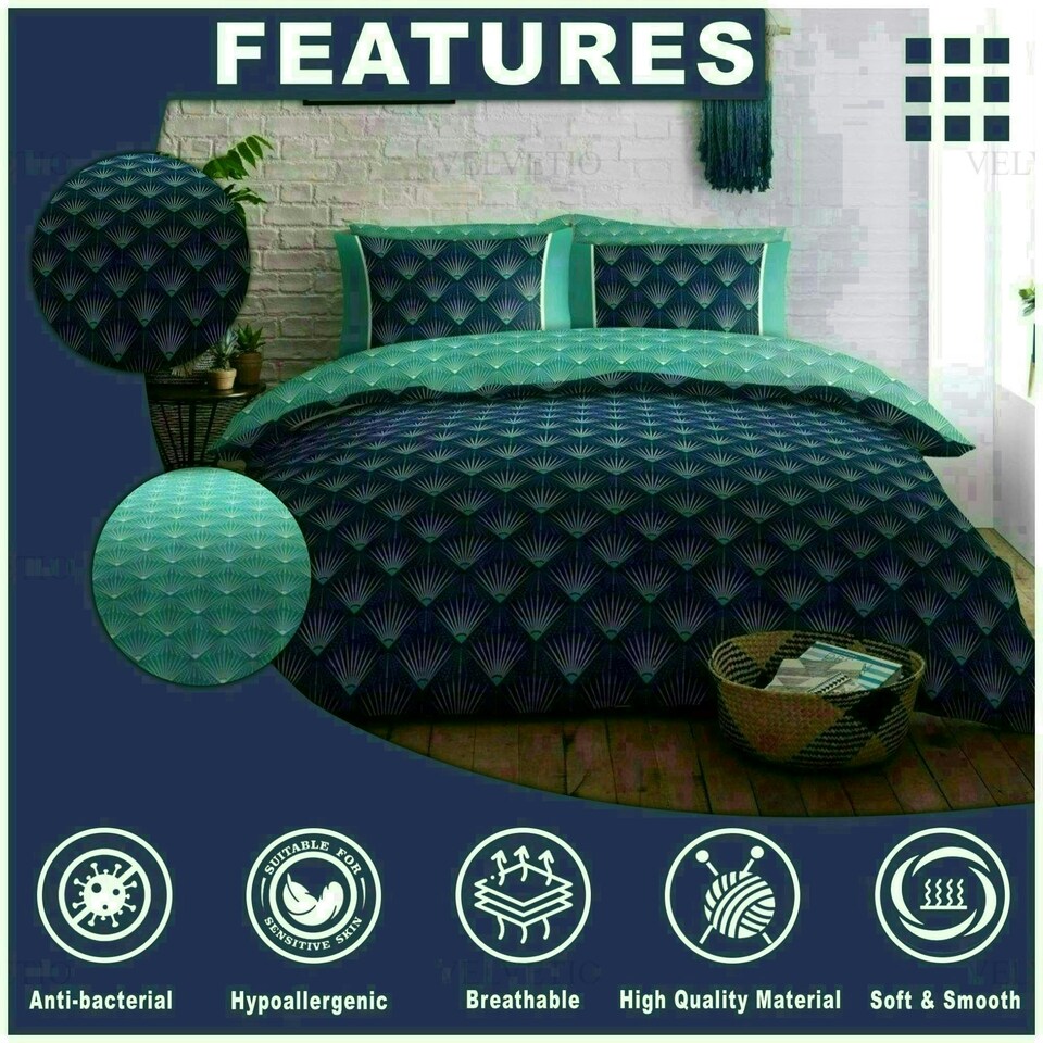 image 1 of Kaya Printed Duvet Cover Set Reversible Polycotton Beddings Multi | King