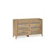 image 2 of Sleek 6 Drawer Rattan Oak Wide Chest