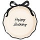 image 1 of Happy Birthday Black Bow Cream Elegant Milestone Round Paper Plates 27cm - Pack of 6 Black