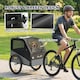 image 6 of PawHut Dog Bike Trailer for Small & Medium Pets with 20" Rubber Wheels, Grey