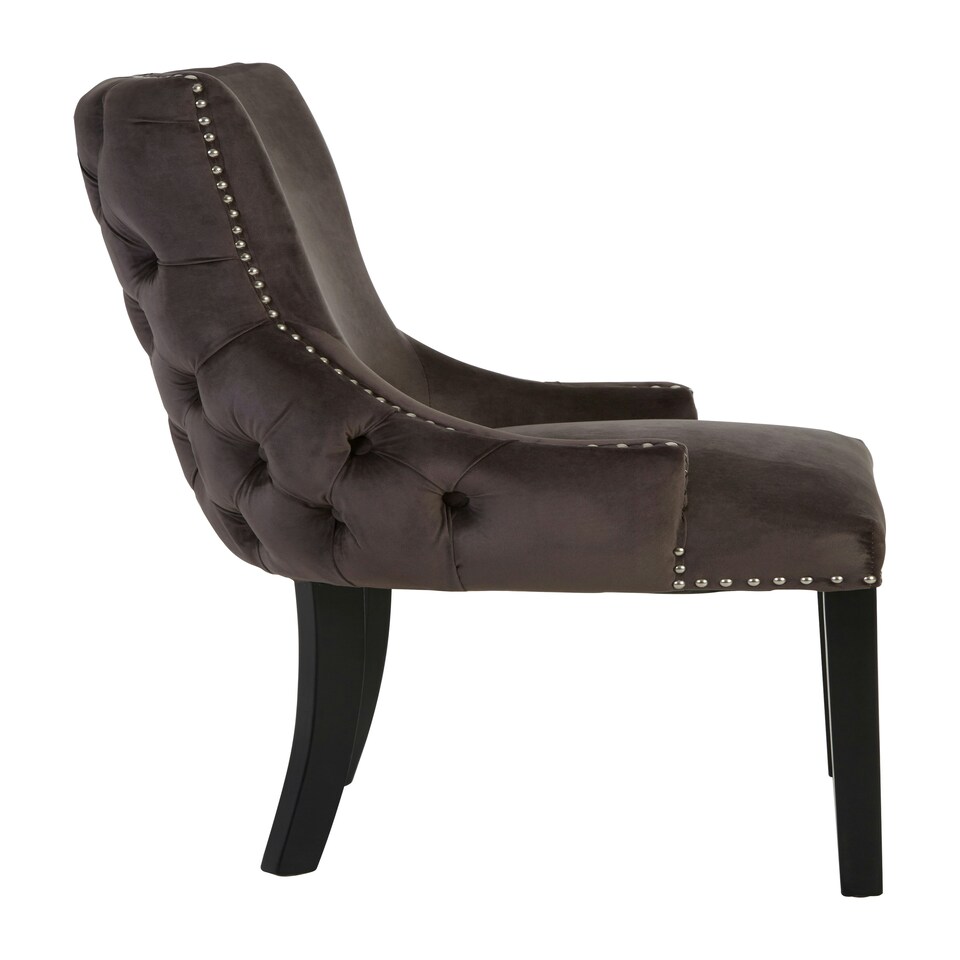 image 1 of Interiors by Premier Black Velvet Dining Chair, Comfortable High Back Office Chair, Aesthetic Velvet Accent chair for Living Room