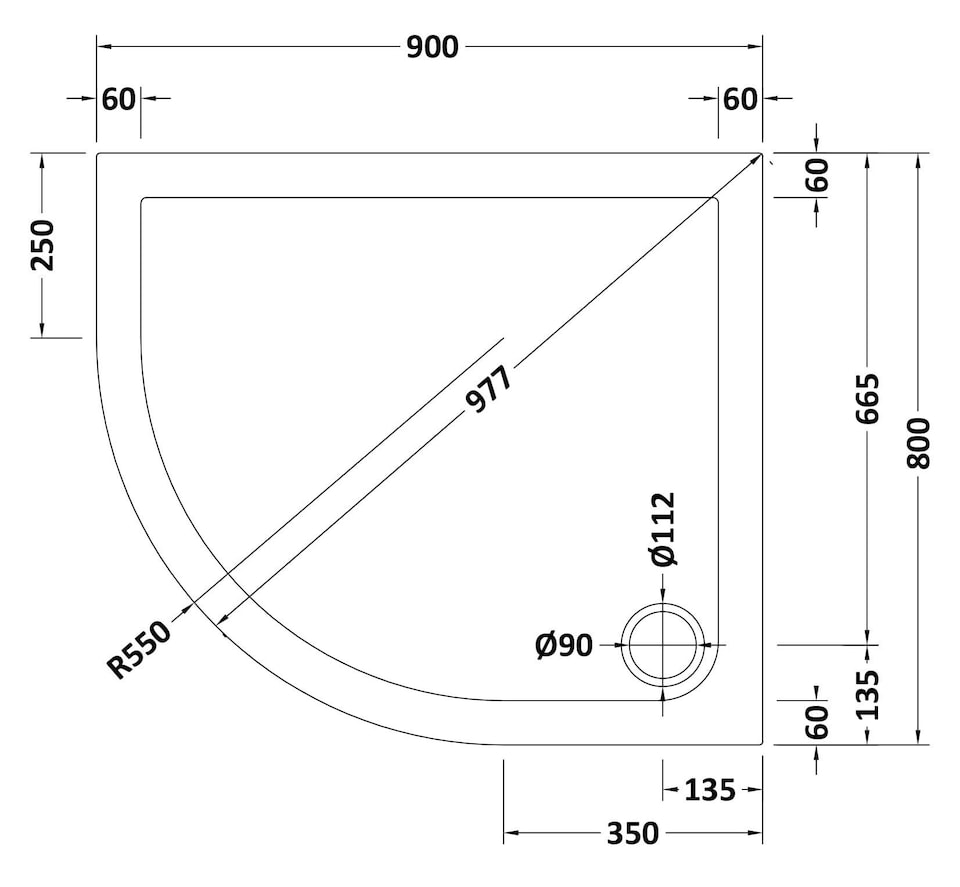 image 1 of Balterley Premium Shower Tray - Left Hand Offset Quadrant | Grey | Grey Slate | 1