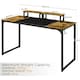 image 3 of Yaheetech Large Computer Desk with Movable Monitor Stands Brown | Rustic Brown