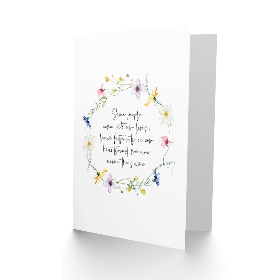 image 1 of Wedding Card Marriage Poem Lives Footprints Heart Flowers