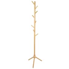 Harbour Housewares Free-Standing Wooden Coat Rack - Light Wood