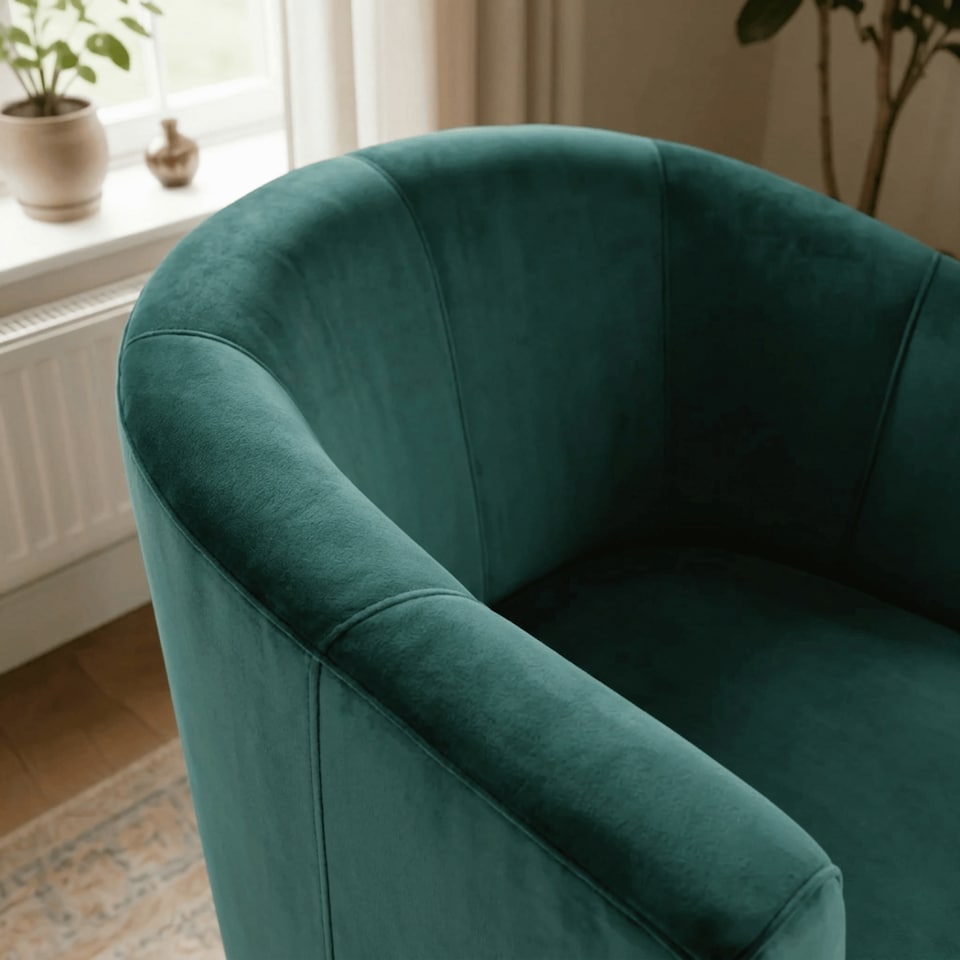 image 1 of Velvet Fabric Tub Chair Sofa Armchair Modern Office Reception Living Room