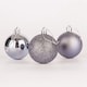 image 4 of Mid Grey Shatterproof Christmas Baubles 10cm - Pack of 3