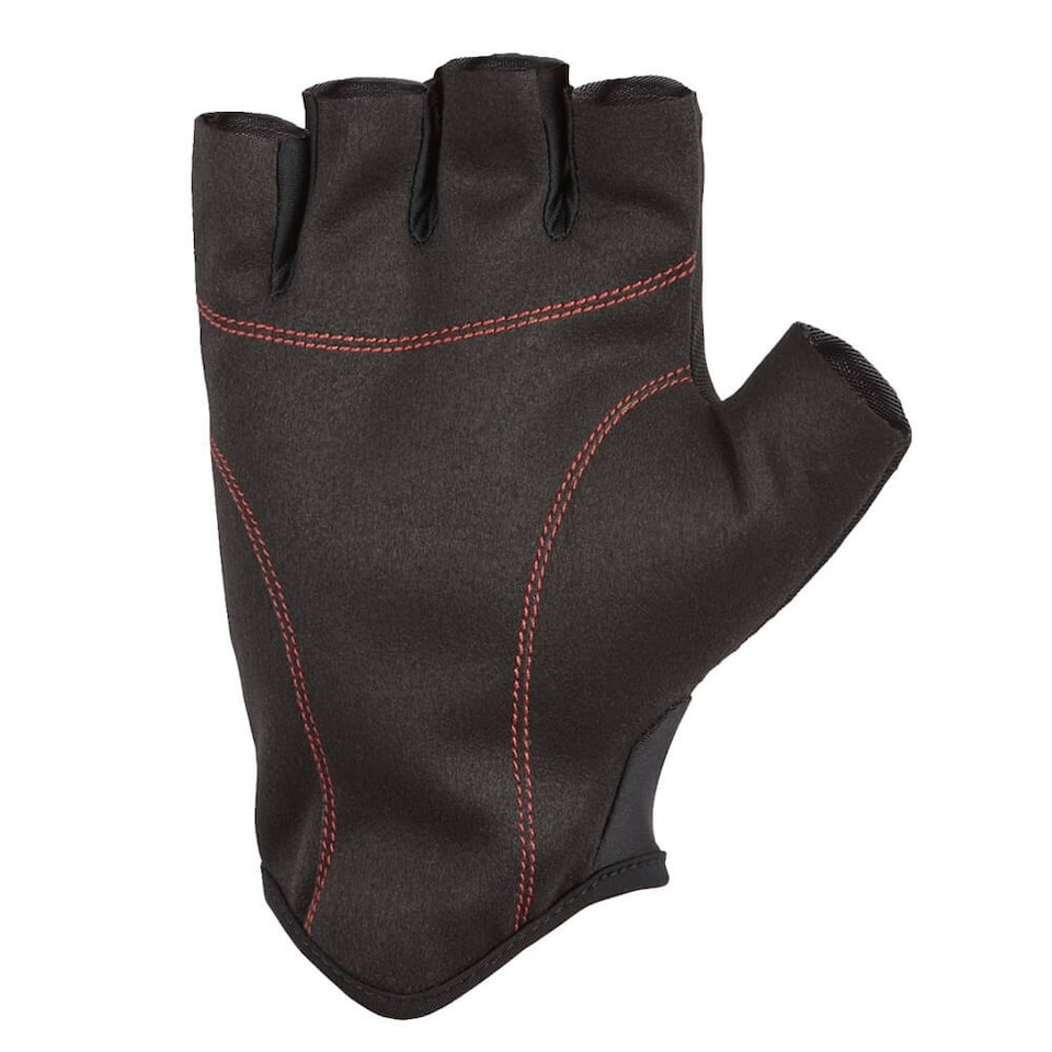 image 1 of Adidas Men's Half-Finger Essential Weightlifting Gloves — Breathable Suede Palm, Strap-Free Elastic Wrist (Red, XL) | Red | Red | XL
