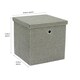 image 6 of JVL Silva Foldable Fabric Storage Box with Lid, Grey Grey
