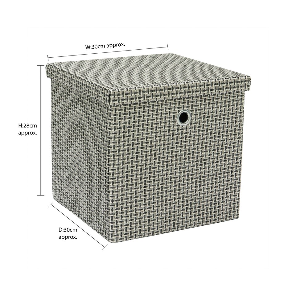 image 1 of JVL Silva Foldable Fabric Storage Box with Lid, Grey Grey
